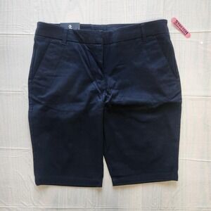 Navy IZOD Girl's Bermuda size 9 School-wear Twill shorts BRAND NEW WITH TAGS
